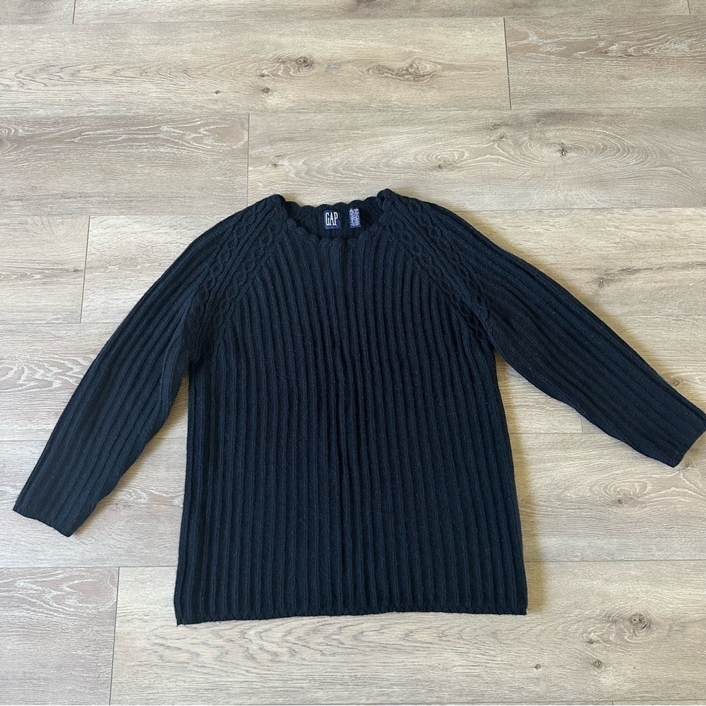 Vintage GAP Black Knit Wool Sweater M